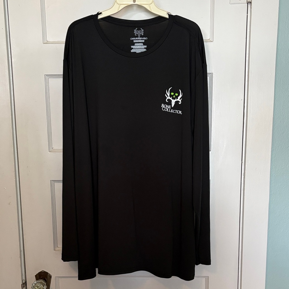 Bone Collector Men’s Long-Sleeve Performance Shirt Black Size 3X